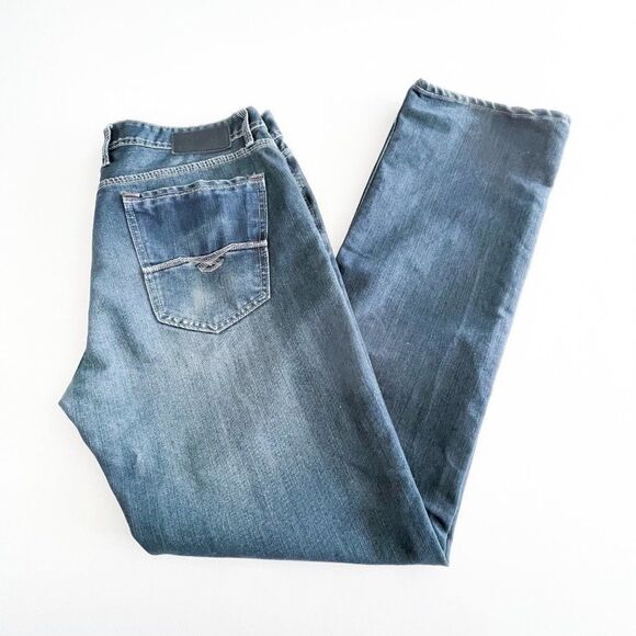Y2K Projek Raw Men's Jeans Blue 5 Pocket Distressed Size 36 - Picture 3 of 9